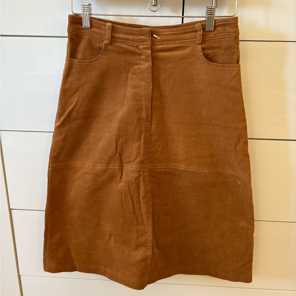 Brown Knee-Length Skirt  (made in France)